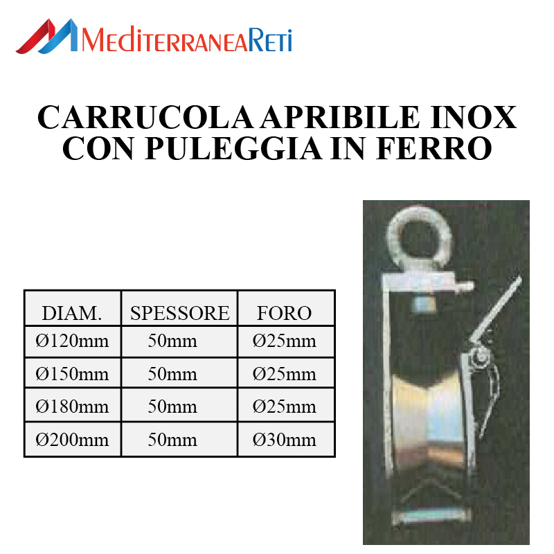 carrucola apribile inox