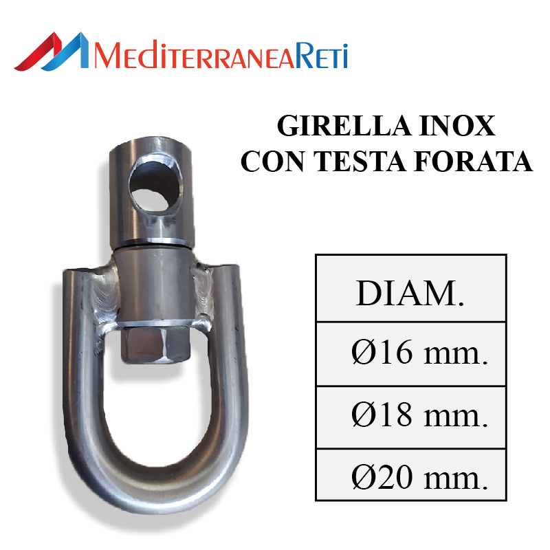 Girella inox testa forata