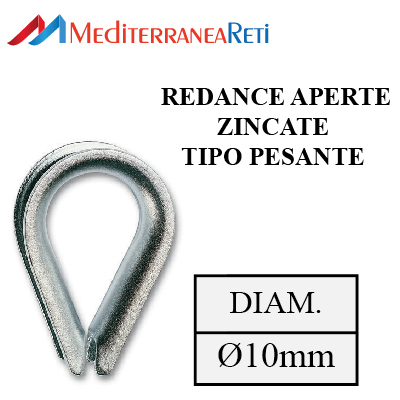 Galvanized open thimbles REDANCE-TIPO-PESANTE-APERTE-ZINCATE - MEDITERRANEARETI