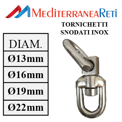 TORNICHETTO SNODATO INOX - MEDITERRANEARETI (Stainless steel swivels)