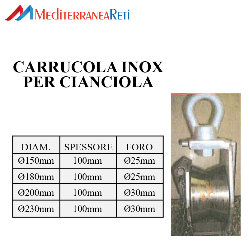 carrucola inox per cianciola - Purse seine stainless steel pulley